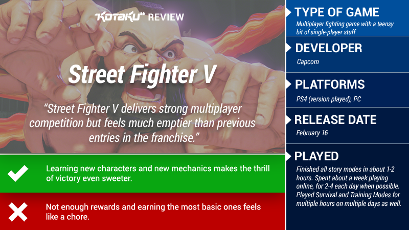 Illustration for article titled Street Fighter V: The Kotaku Review